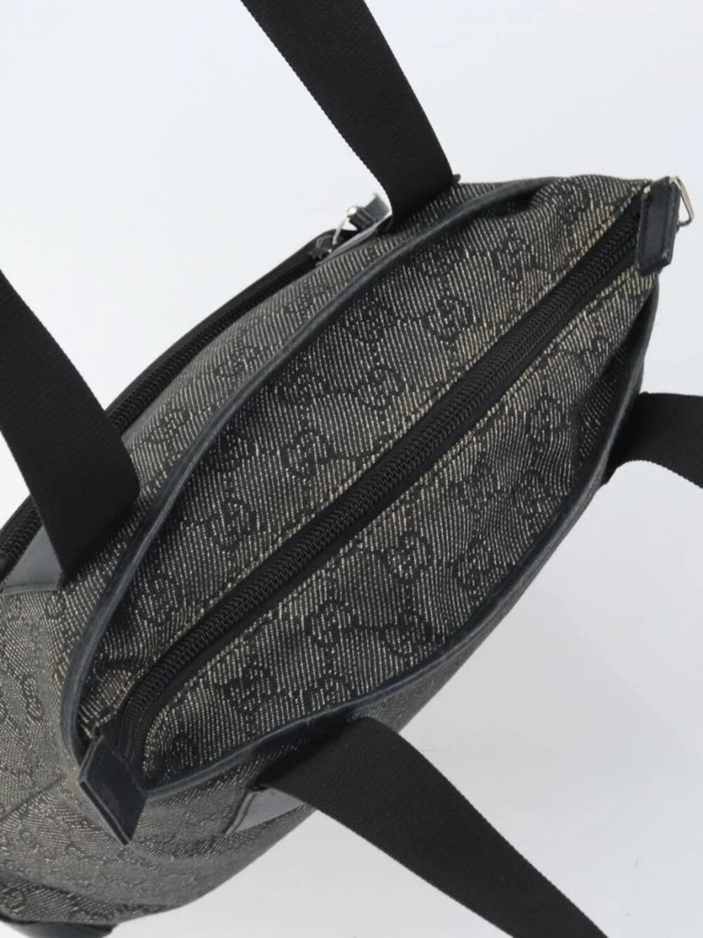 GUCCI GG Canvas Tote Bag Black Silver 28893 Auth 170369 - Picture 6 of 15
